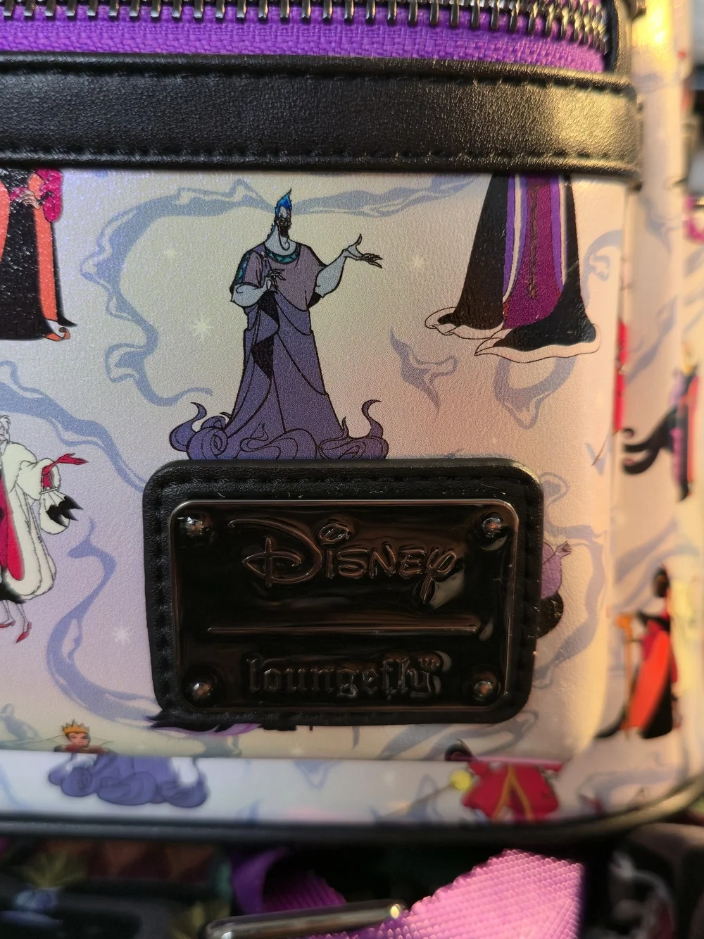 Loungefly Disney Villains Mini Backpack in White, Purple, Red, Black